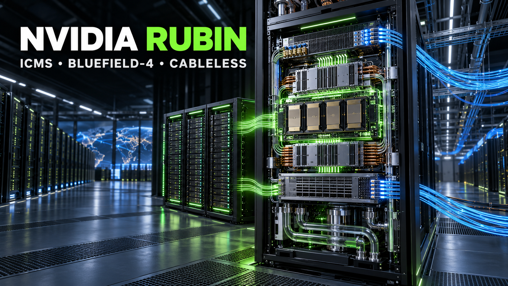 2026 CES NVIDIA Rubin 架構全拆解：從 ICMS 儲存革命到 BlueField-4，破解「Cableless 去線化」迷思；盤點台美股40+公司